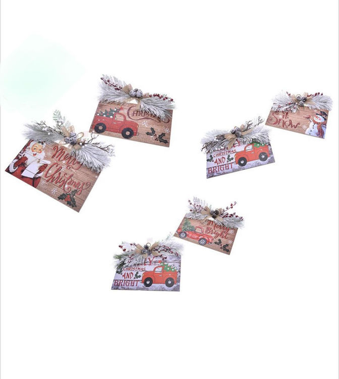 Picture of 5058782- HORIZONTAL WOODEN CHRISTMAS DOOR DECORATIONS